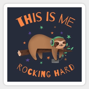 Funny Hard Rocking Sloth Magnet